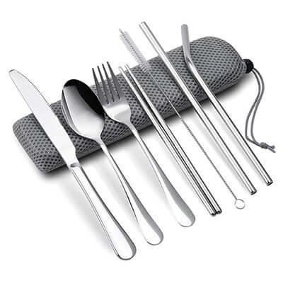 7 Pieces Stainless Steel Cutlery and Straw Set Executive Gifts Singapore