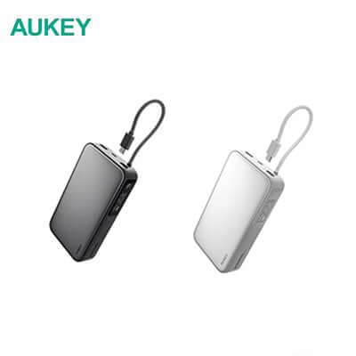 Aukey PB-Y48 Spark Sling 100W 20000mAh Compact Fast Charging Power Bank Built-in USB-C Cable Executive Corporate Gifts Singapore