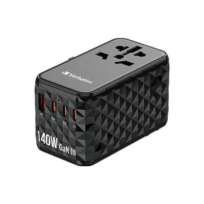 Verbatim 32125 GaN III Universal Travel Adapter 140W Executive Gifts Singapore