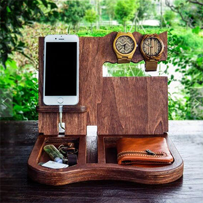 Eco-Friendly Wooden Docking Station Organizer | AbrandZ Corporate Gifts