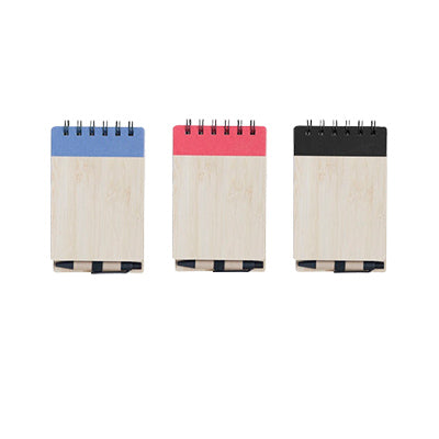 Bamboo Cover Notepad with Pen Executive Corporate Gifts Singapore