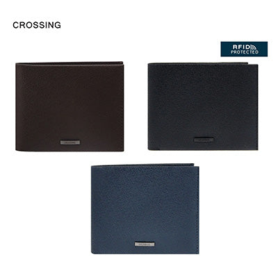 Crossing Elite Bi-fold Leather Wallet With Flap And Coin Pouch RFID Executive Gifts Singapore