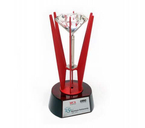Lamina Diamond on Round Wood Base Executive Gifts Singapore