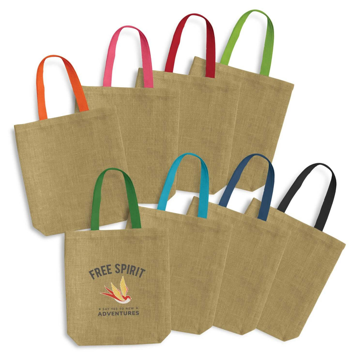 Thera Jute Tote Bag - Coloured Handles Corporate Gift Singapore
