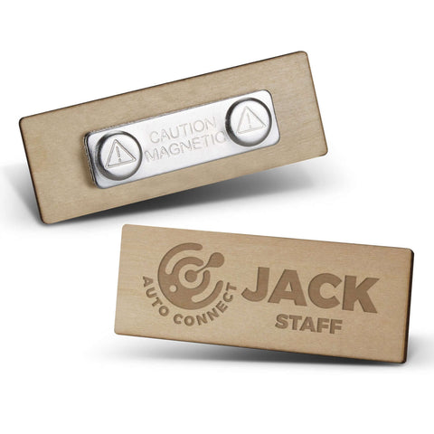 Magnetic Wooden Badge Corporate Gift Singapore