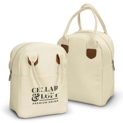 Colton Lunch Bag: stylish cotton canvas lunch bags with leather-look handles, perfect for corporate gifts in Singapore.