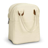 Colton Lunch Bag in cream color with stylish cotton handles and leather-look accents, perfect as a Corporate Gift Singapore.