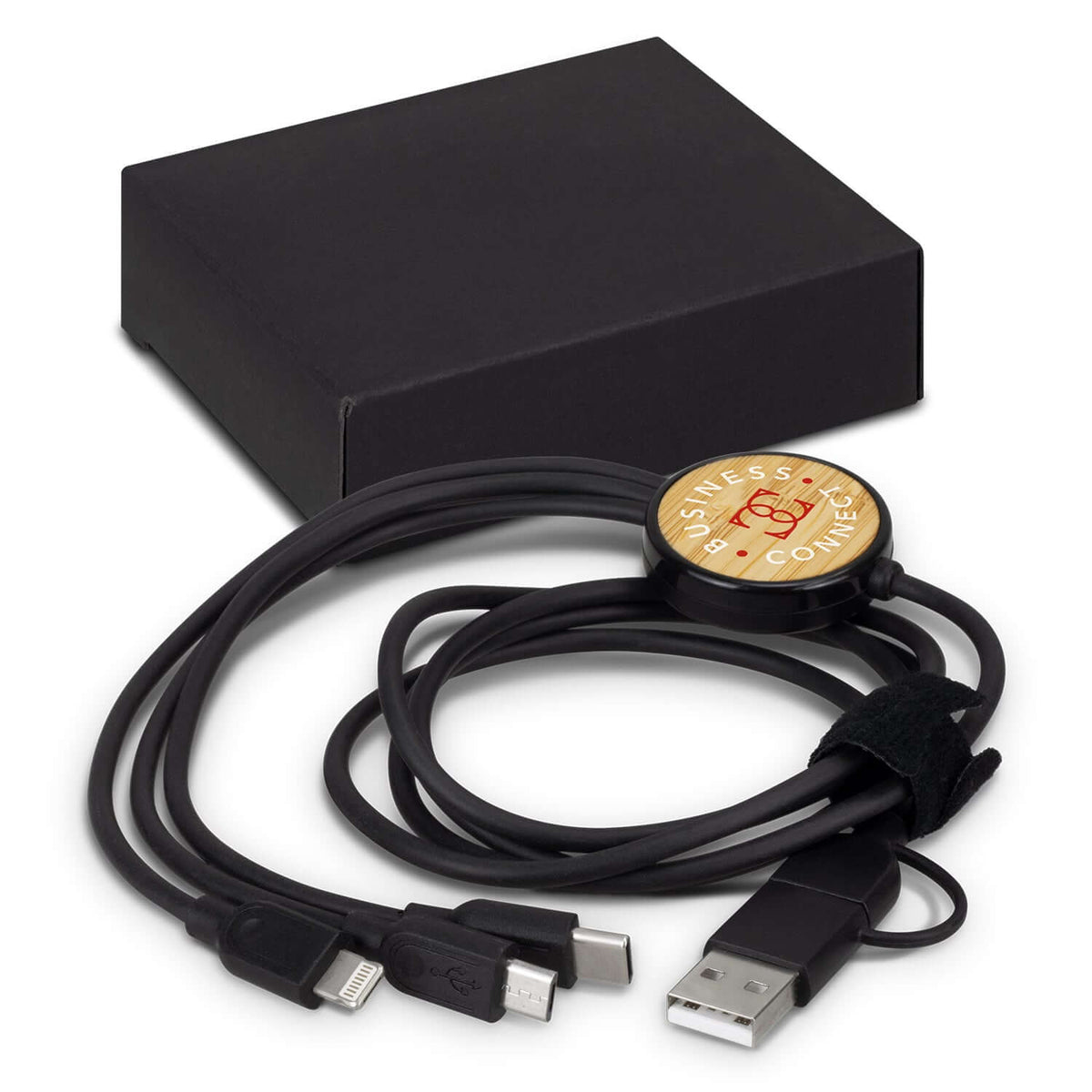 Bamboo Triple Connector Cable Corporate Gift Singapore