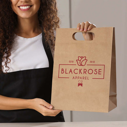 Large Die Cut Paper Bag Portrait Corporate Gift Singapore