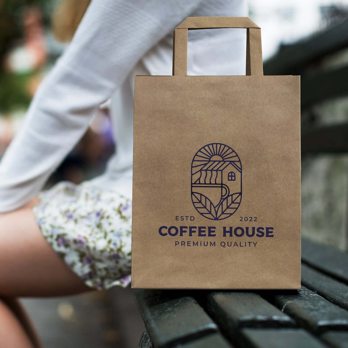 Medium Flat Handle Paper Bag Portrait Corporate Gift Singapore