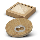 Bamboo Bottle Opener Coaster Round - Set of 2 Corporate Gift Singapore
