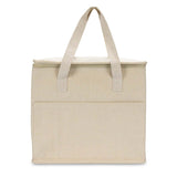 Aden Lunch Cooler Bag featuring natural cotton handle and front slip pocket for easy storage.