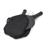 Baseline Pickleball Set with two paddles and pickleball in zippered carry bag.