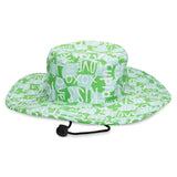 Cabana Custom Wide Brim Hat in green with custom print, ideal for sun protection and corporate gifts.