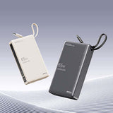 Remax RPP-87 65W Powerbank with Cable 20000mAh in space grey and Yunyan rice colors.