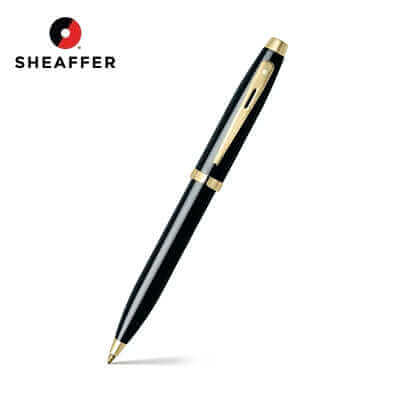 Sheaffer® 100 Glossy Black Ballpoint Pen With Gold Trims Corporate Gifts Singapore