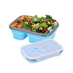 2 Compartment Silicone Collapsible Lunch Box