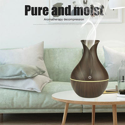 Wooden Vase-Shape Ultrasonic Aroma Diffuser Executive Corporate Gifts Singapore