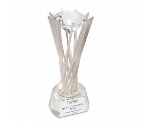 Senza Radius Diamond on Round Crystal Base Executive Gifts Singapore
