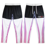 Custom Active Pants featuring vibrant design with breathable 100% polyester and elasticated waistband.