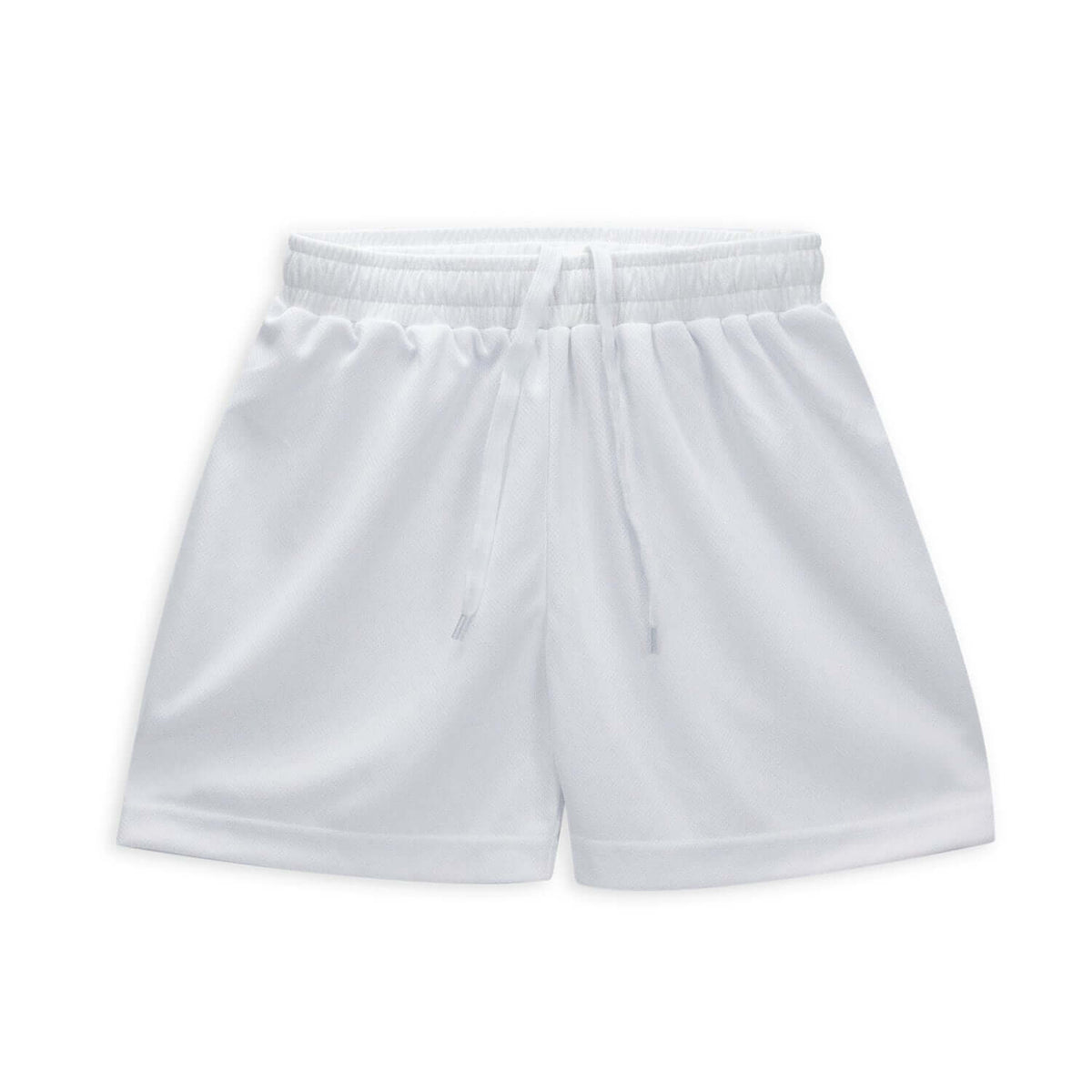 Custom Active Shorts made from 100% polyester mesh fabric with elasticated waistband and drawstring.