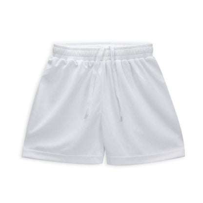 Custom Active Shorts made from 100% polyester mesh fabric with elasticated waistband and drawstring.