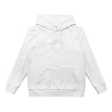 Custom Active Hoodie in white, featuring a kangaroo pocket and lined hood with drawstring.