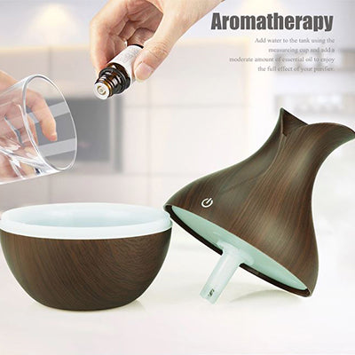 Wooden Vase-Shape Ultrasonic Aroma Diffuser Executive Corporate Gifts Singapore