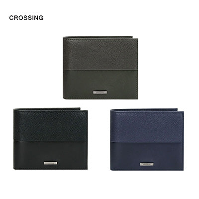 Crossing Infinite Bi-Fold Leather Wallet [12 Card Slots] RFID Executive Gifts Singapore