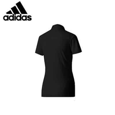 adidas MA Polo T-Shirt (Women) in black, showcasing the stylish back design for versatile wear.