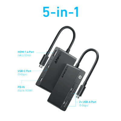 Anker 332 USB-C Hub (5-in-1, 4K HDMI) Executive Gifts Singapore