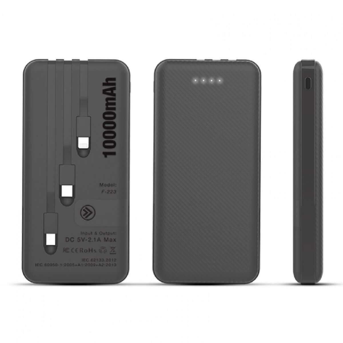 10000mAh Powerbank with 3 Built-in Cables Executive Corporate Gifts Singapore
