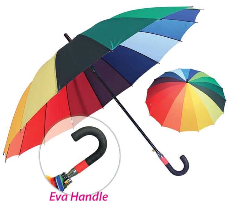 30'' Rainbow Umbrella with 12 Ribs Executive Corporate Gifts Singapore