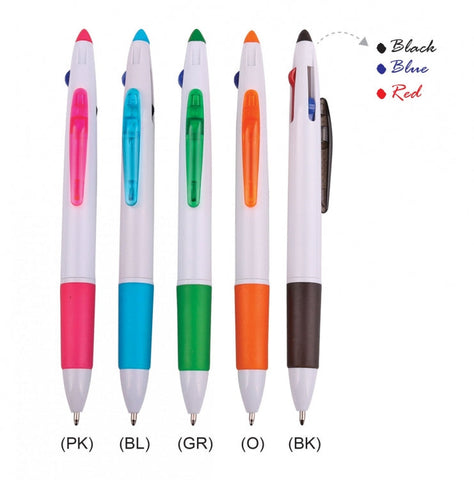 Tri Colour Plastic Pen