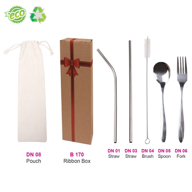 Eco-Friendly Stainless Steel Straw & Cutlery Set Executive Gifts Singapore
