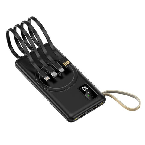 Wireless Powerbank with 4 Built-in Cables