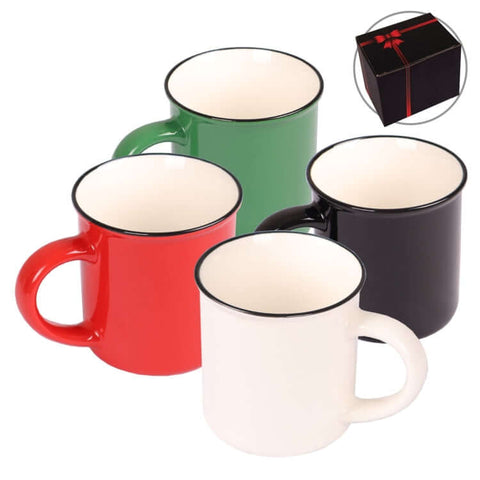 430ml Ceramic Mug with Black Rim