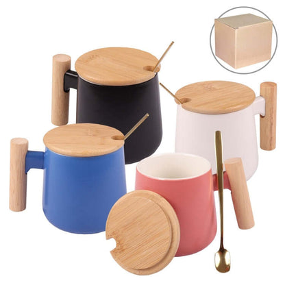 Ceramic Mug with Bamboo Lid & Spoon Executive Corporate Gifts Singapore