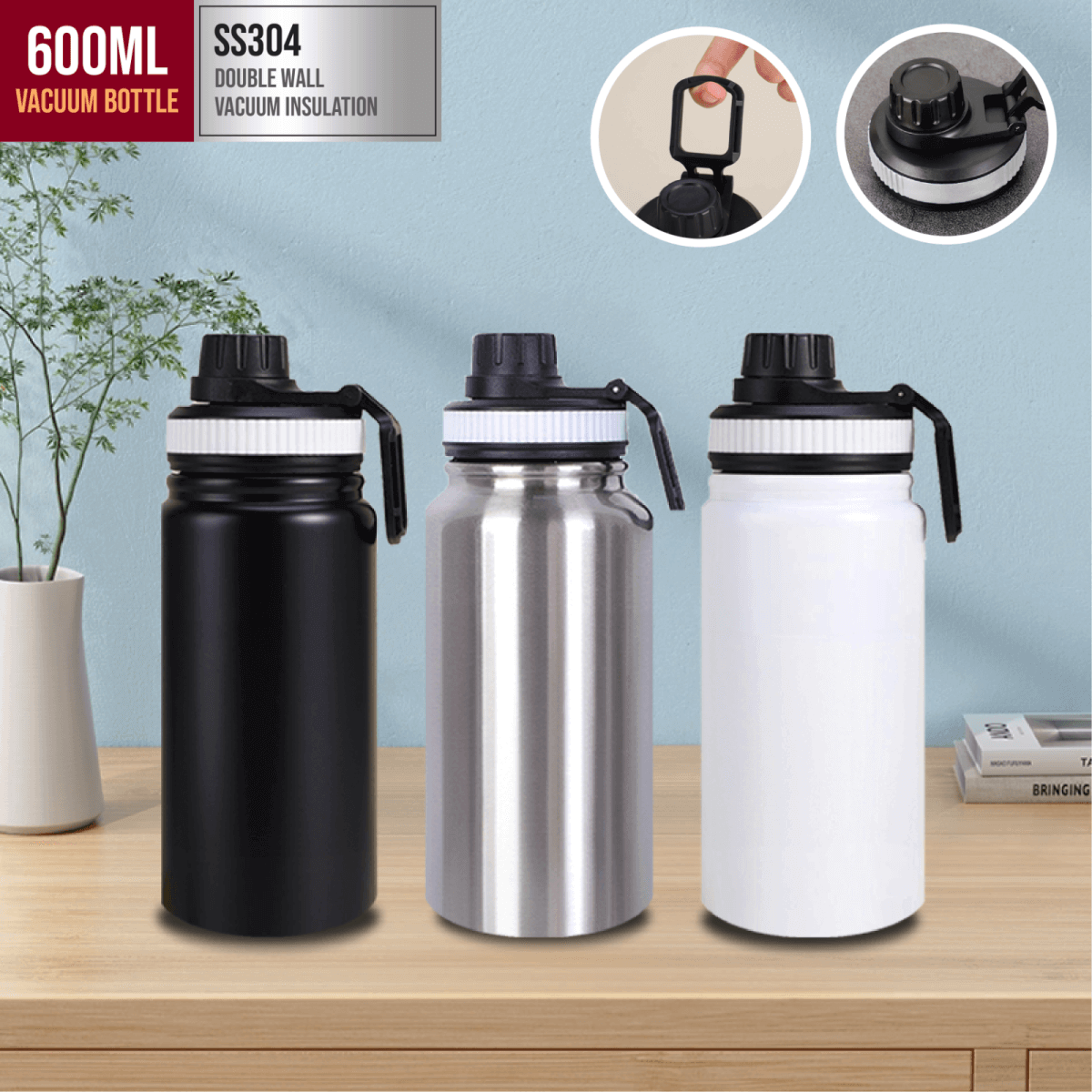 Sporty 600ml Stainless Steel Vacuum Flask Corporate Gifts Singapore