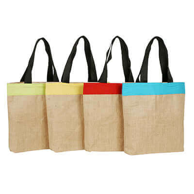 Eco Friendly Jute and Coloured Canvas Tote Bag Executive Corporate Gifts Singapore