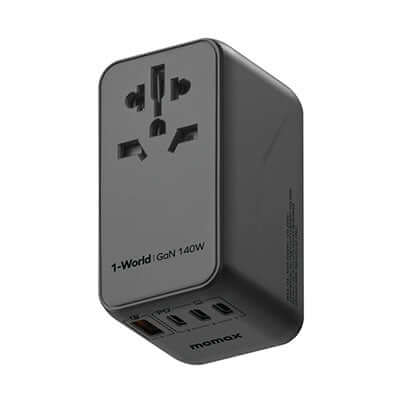 Momax 1-World Universal 4-Port Travel GaN Charger 140W + USB-C Cable