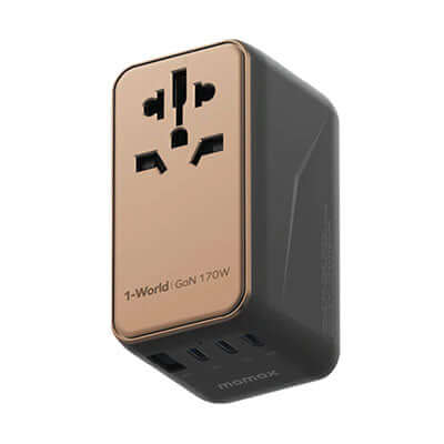 Momax 1-World 4-Port GaN Travel Charger 170W + USB-C Cable