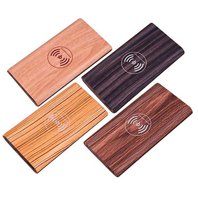 Woodgrain Qi Wireless power bank charger Executive Corporate Gifts Singapore
