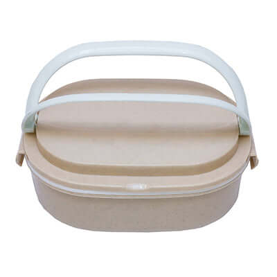 Oval Wheat Fiber Lunch Box with spoon Executive Corporate Gifts Singapore