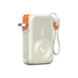 Remax CP-2 Magnetic Wireless Charging Powerbank with Wall Plug 20000mAh in Ivory White.