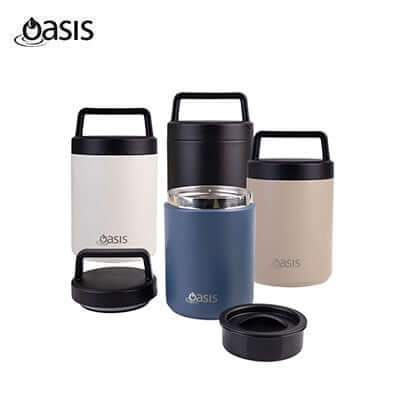 Oasis Stainless Steel Insulated Dual Compartment Food Flask with Handle 480ML Executive Corporate Gifts Singapore