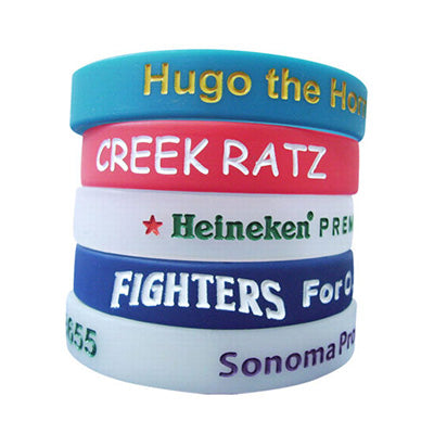 Custom Colour Filled Debossed Silicone Wristband Executive Corporate Gifts Singapore