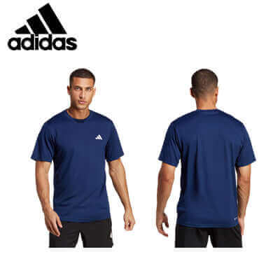 Adidas Train Essentials Training Tee shown from front and back, ideal for workouts and style in any athletic wardrobe.