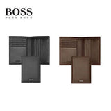 Hugo Boss Folding Card Holder Classic Smooth in black and brown, perfect for a corporate gift.