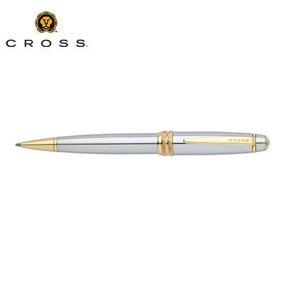 Cross Bailey Medalist Ballpoint Pen with silver-coloured body and gold-coloured trim